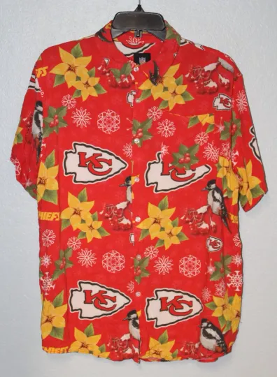Vintage football Kansas City C.h.i.e.f.s Rayon Hawaiian, Gift for Fan