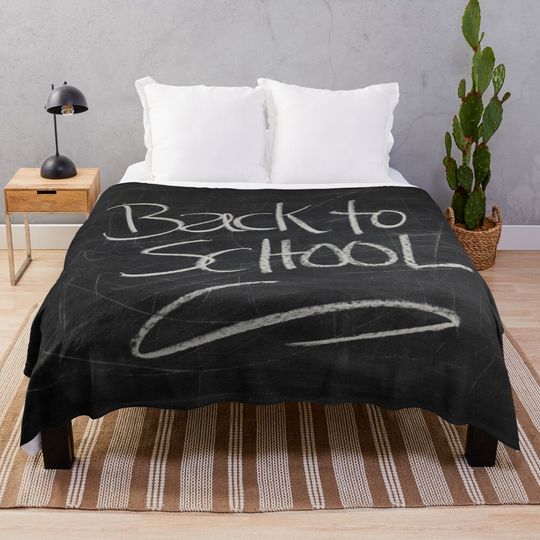 Back to School, Black Board Throw Blanket
