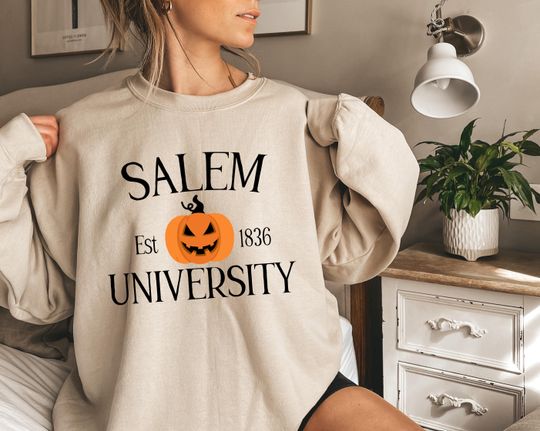 Salem University Est 1836 Sweatshirt, Salem Witch Sweatshirt, Halloween Witch Shirt, Halloween Gift, Spooky Season Sweatshirt