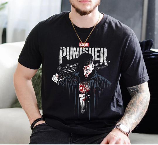 The Punisher Frank Castle Vigilante Marvel T-Shirt, MCU Fan Gift, Disney Vacation Family Matching Tee