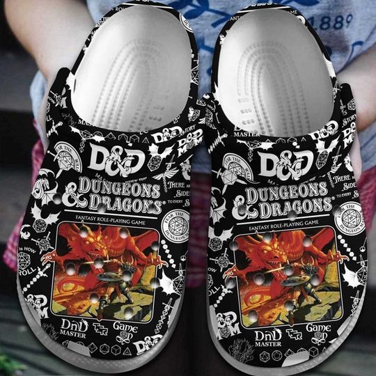 Dungeons N Dragons Vintage 1974 Clog Shoes, D&D Movie Game Clogs Shoes, DnD Gift, Baulders Gate