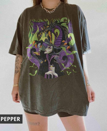 Retro Comfort Colors Maleficent Shirt, Halloween Villains T-Shirt, Maleficent Witch Sweatshirt, Disney Halloween 2025 Shirt, Halloween Gift