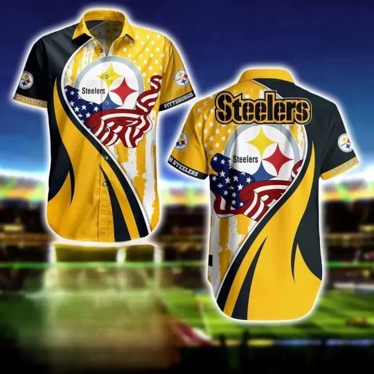 Pittsburgh S.t.e.e.l.e.r American Pride Hawaiian Shirt, Gift for Fan