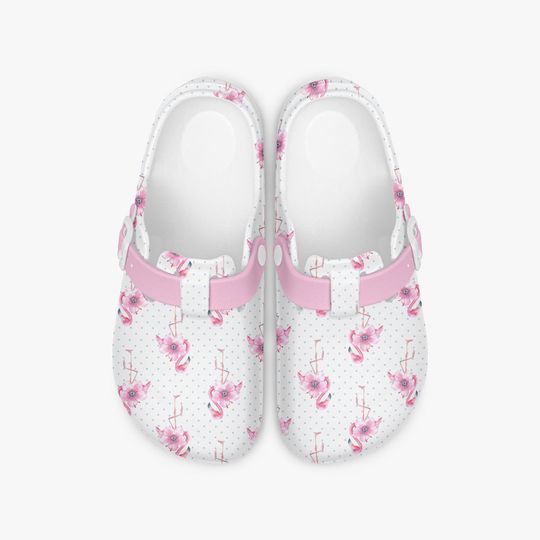 Women's & Men's Flamingo Pattern Slip-On Clogs for Work, Care, Kitchen, and Leisure