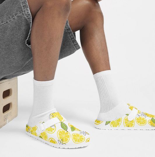 Lemon Fruit Slip-On Clogs for Women and Men, Summer Nursing Mules, Comfortable Sandals