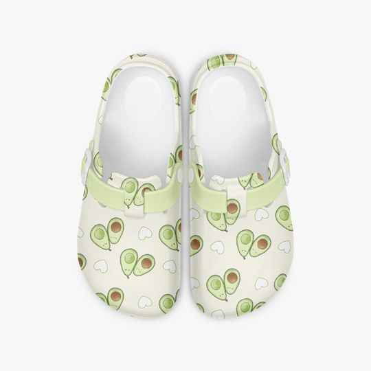 Kawaii Avocado Clogs for Women, Nurse Work Mules, Summer Slip-On Shoes