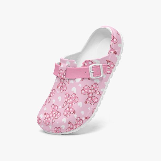 Cute Girls' Balloon Dog Clogs, Pink Mules for Kids, Comfortable Nursing Slippers, Gift for Animal Lovers