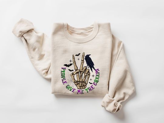 Spooky Season Sweatshirt, Skeleton Hand Sweatshirt, Scary Halloween Sweatshirt, Fall Vibes Sweatshirt