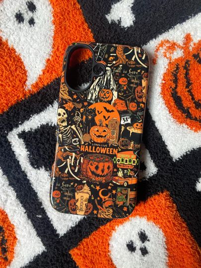 Halloween Ghost Phone Case for iPhone, Pumpkin and Spooky Season Phone Cover