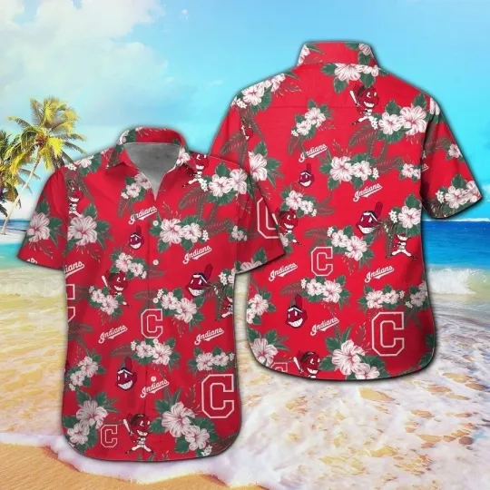 Cleveland Baseball Team Indians Hawaiian Shirt Button Down