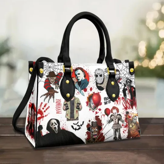 Halloween Leather Handbag, Michael Myers Handbag, Horror Movie Characters Bag