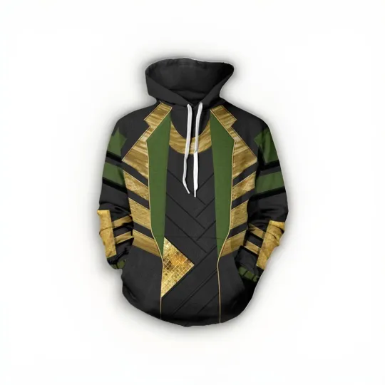 Men’s Hoodie Large Marvel 3D Loki Mischief Lord Halloween Party Cosplay Costume
