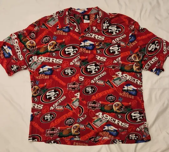 San F.r.a.n.c.i.s.c.o 4.9.E.r.s Hawaiian Style Rayon Button Up Shirt , Gift for Fan