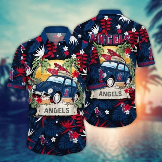 Los Angeles Baseball Team Angelss Hawaiian Shirt Button Down