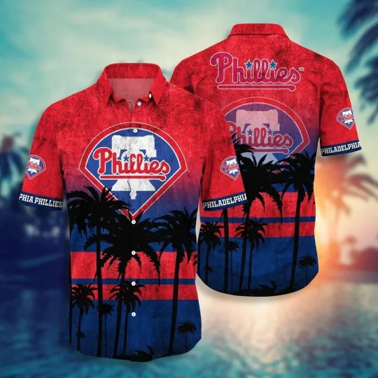 Philadelphia Baseball Team Philliess Hawaiian Shirt Button Down