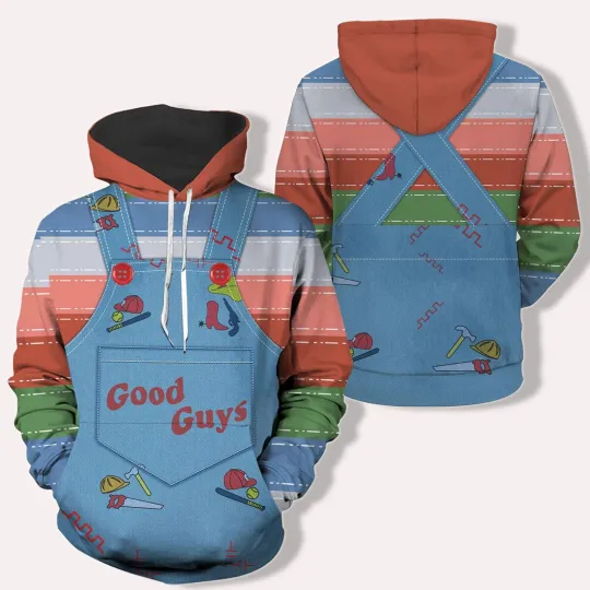 Halloween Chucky Cosplay Costume Horror Fan Wanna Play Hoodie 3D Printed