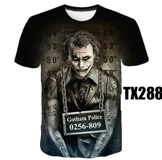 Clown 3D Printed T Shirt Men Joker Face Male tshirt 3d Size S-5XL