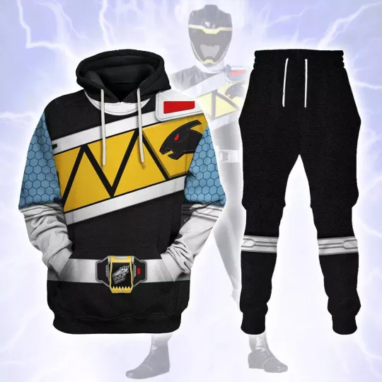 Black Power Rangers Dino Charge Cosplay Costume - Hoodie Set