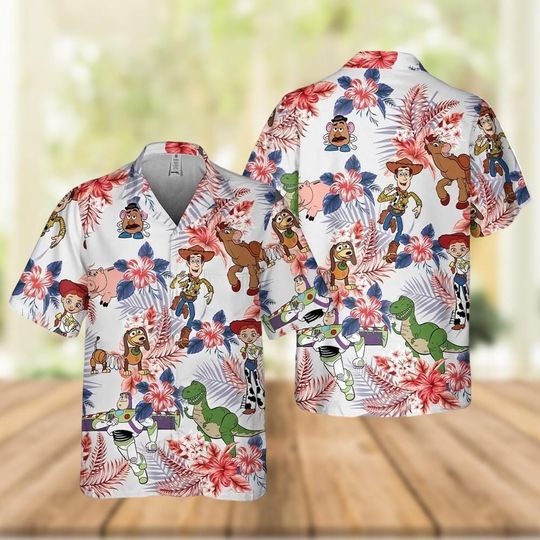 Toy Story Hawaiian Shirt, Toy Story Friends Button Shirt, Woody Buzz Lightyear Shirt
