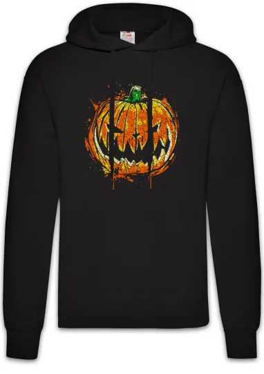 Pumpkin Head Hoodie Hooded Sweatshirt Halloween Nightmare Face Witch Black Magic