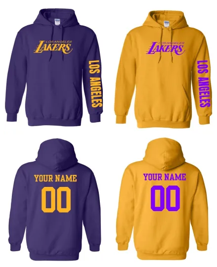 Los Angeles L.a.k.e.r.s Logo Basketball Pullover Hoodie w/Custom Name Next Day Ship!