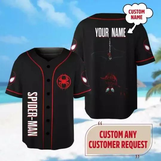 Personalized Amazing Spiderman Superhero Father's Day Gift Baseball Jersey