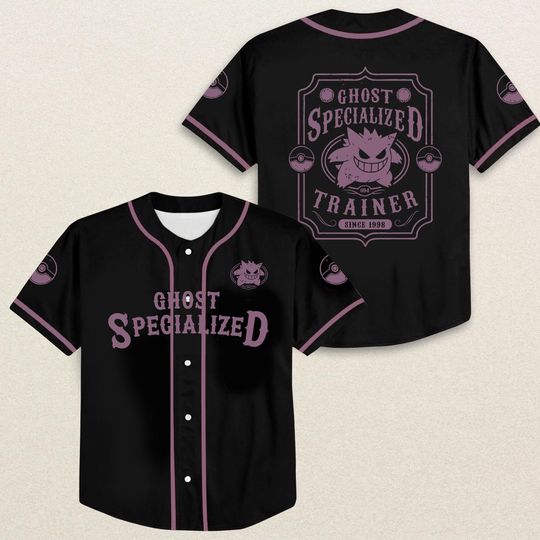 Anime Gengar Baseball Jersey, Jersey Gift For Him, Poke Lover