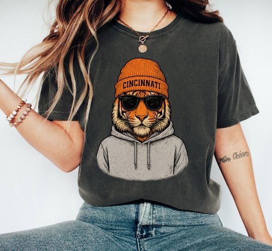 Cincinnati Football Comfort Colors Shirt, Retro Cincinnati Tigers Fan TShirt