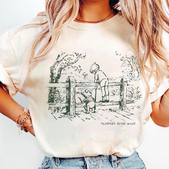 Disney Winnie the Pooh and Christopher Robin T-Shirt, Vintage Pooh Sketch and Friends, Disneyland Family Matching Shirt