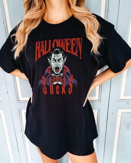 Halloween Vampire T-Shirt - Vintage Vampire Movie Poster - Distressed Print Halloween Tee