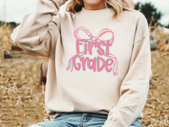 First Grade Teacher Sweatshirt, Elementary Teacher Sweatshirts, First Day Of School Sweaters, Back To School Sweater, First Grade Gift