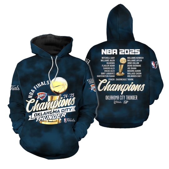 Finals 2025 Champions Oklahoma City Thunder 3D Hoodie