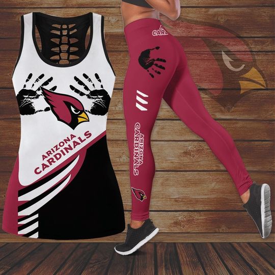 Arizonna Cardinals Hollow Tank Top Legging Sets, Football Team Sports Yoga Set