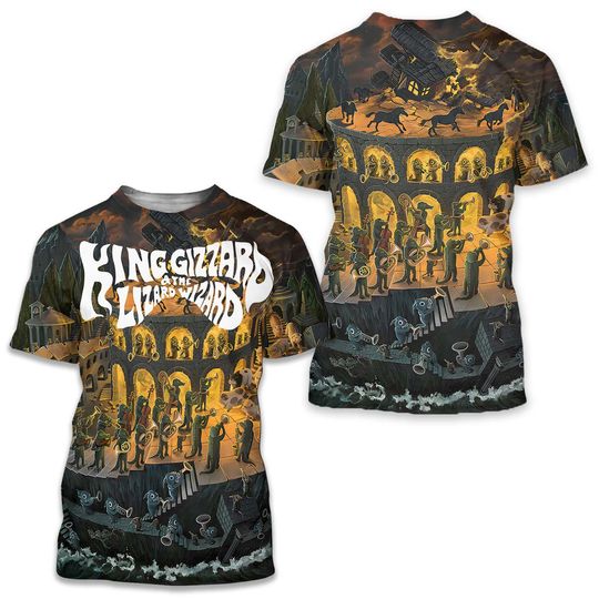 King Gizzard And The Lizard Wizard Phantom Island Album Cover Art 3D Shirt