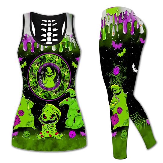 Oogie Boogie Tanktop, Boogie Bash Leggings For Girl, Horror Nightmare Movie Women Outfits, Horror Disney Yoga Pants, Halloween Gifts