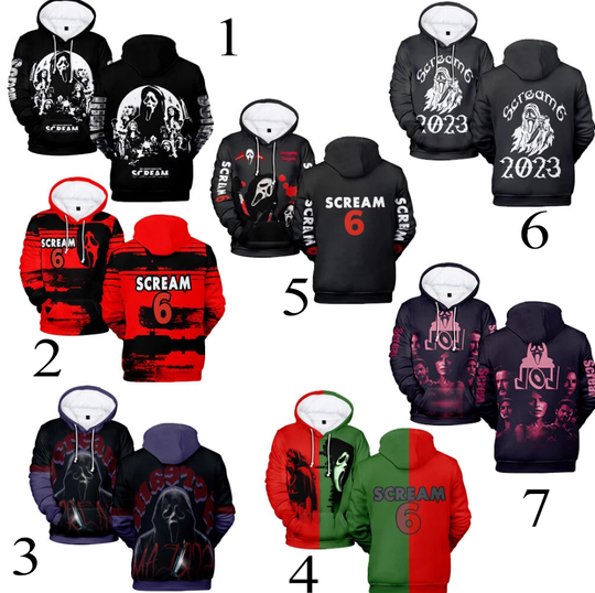 Cosplay Scream Ghostface Halloween Skull Killer 3D Hoodies Jackets Sweatshirts