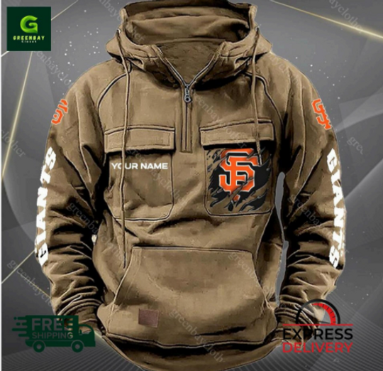 Custom Name San Francisco Giants Cargo Hoodie, Men Vintage Hoodie