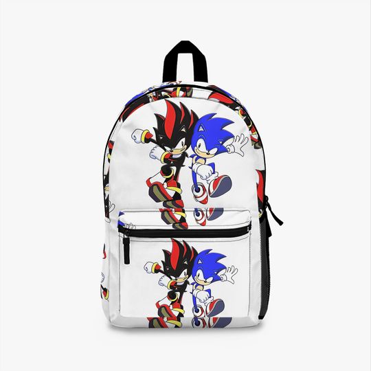 Sonic vs Shadow Backpack, Blue vs Black Rival Game Character Bag