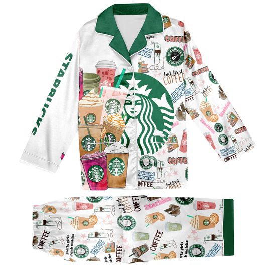 Starbucks Pajamas Set, Starbucks Shirt, Starbucks Pajamas, Starbucks Coffee Shirt, Coffee Lover Shirt, Starbucks Lover Shirt