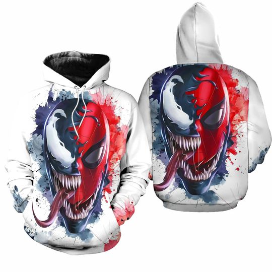 Venom Spiderman Cosplay 3D Hoodie