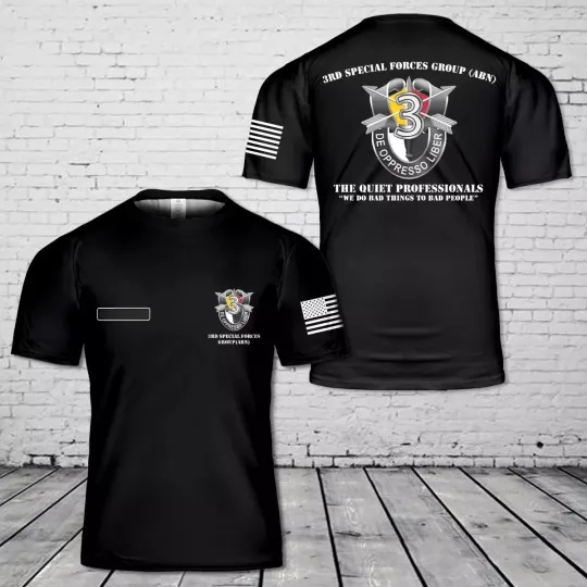 Custom Name US Army 3rd Special Forces Group-Airborne T-Shirt 3D