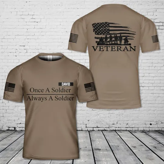 Custom Name US Army Veteran Military AOP SHirt 3D Shirt full size S-5XL