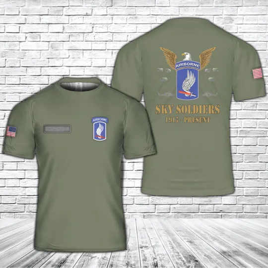 Custom Name US Army 173rd Airborne Brigade T-Shirt 3D Shirt For Mens