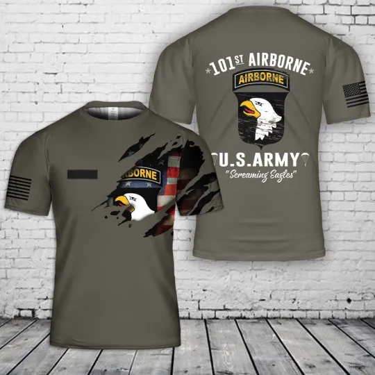 Personalized US Army 101st Airborne Division T-Shirt 3D Mens Shirt For Dad