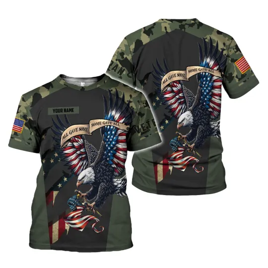 Personalized US Army Veteran T-Shirt, Veteran of The United States Army 3D Shirt