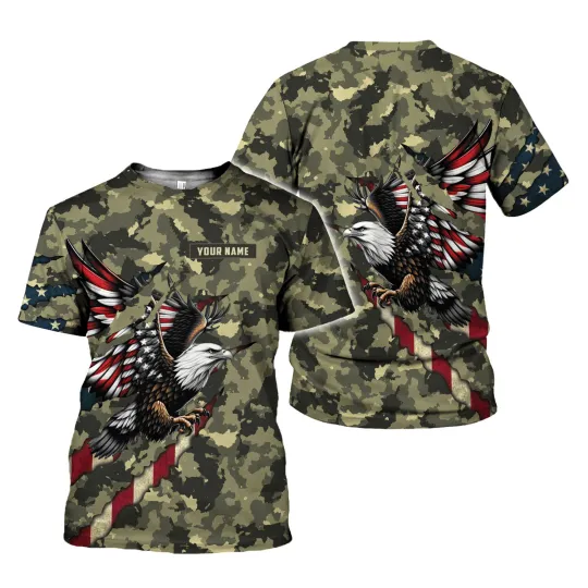 Personalized US Army Veteran T-Shirt, Veteran of The United States Army 3D Shirt