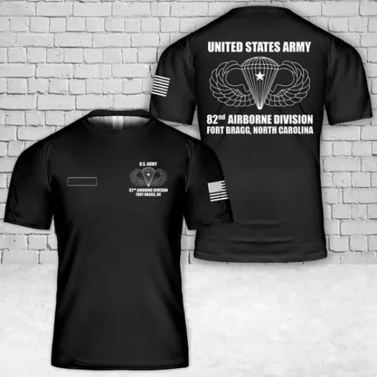 Custom Name US Army 82nd Airborne Division 3D T-shirt
