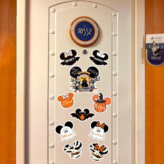 Personalized Disney Halloween Magnets, Disney Cruise Halloween on the high sea magnet, Mickey Pumpkin, Disney Boo Ghost Magnet
