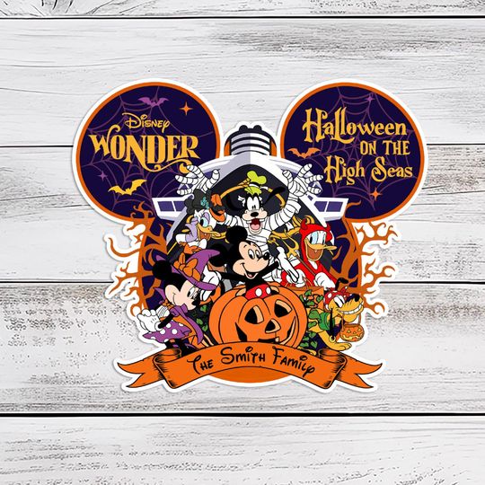 Personalized Cruise Halloween Magnet Halloween On The High Seas 2025 Magnet, Cruise Door Magnet Disney Wish Magnet Disney Halloween Magnet