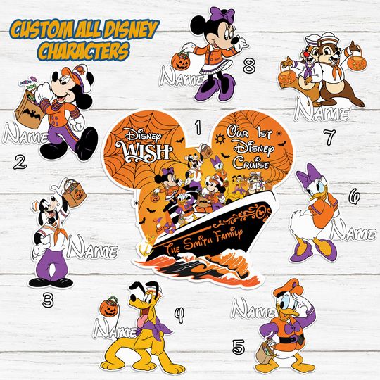 Personalized Mickey & Friends Cruise Halloween Magnet, Custom Halloween On The High Seas 2025 Magnet, Disney Cruise Door, Home Magnet Gift